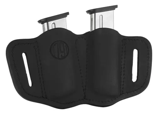 1791 Gunleather MAG21SBLA MAG2.1 Double Mag Holster Stealth Black Leather Belt Slide Belts 1.50
