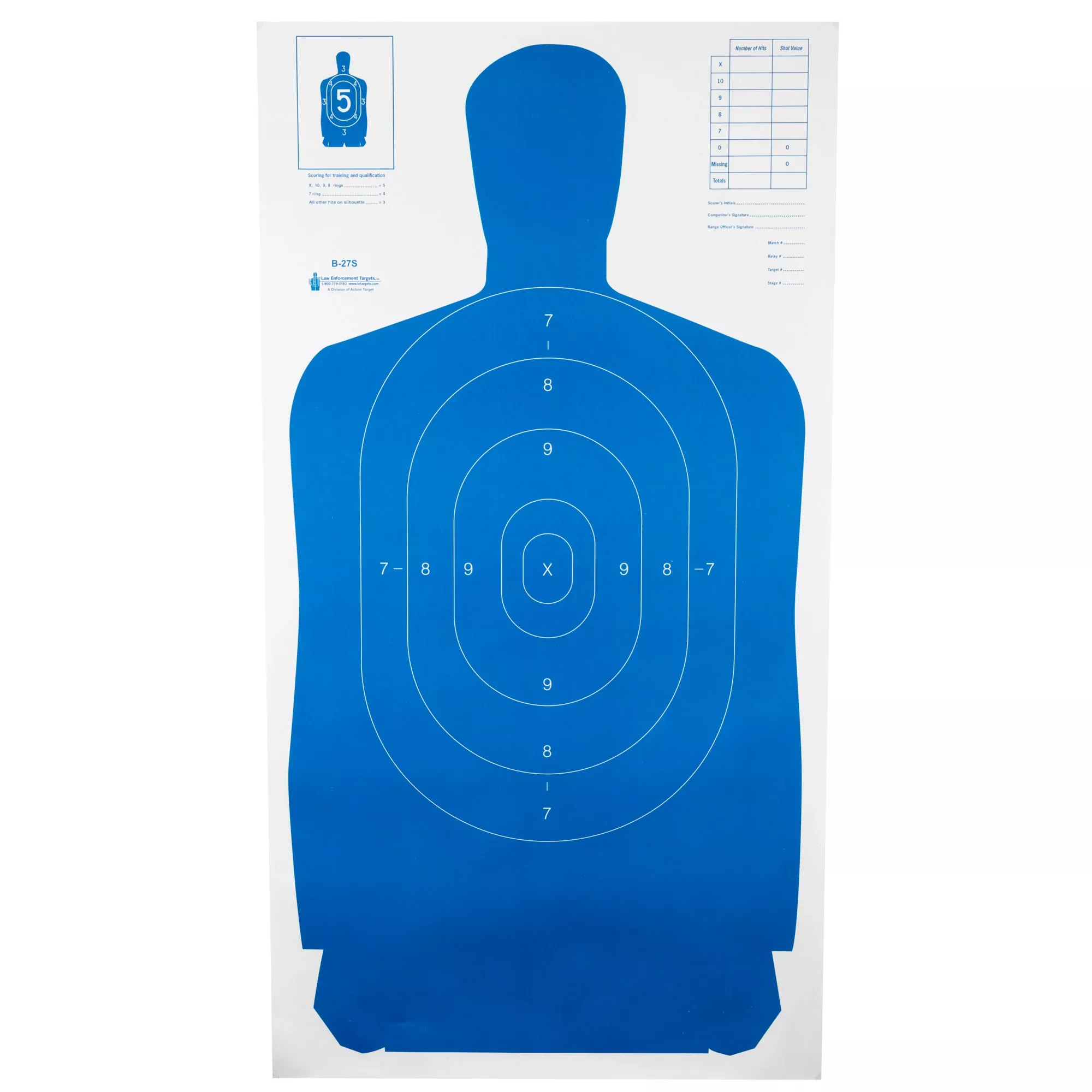 Action Tgt B27S Blue 100PK