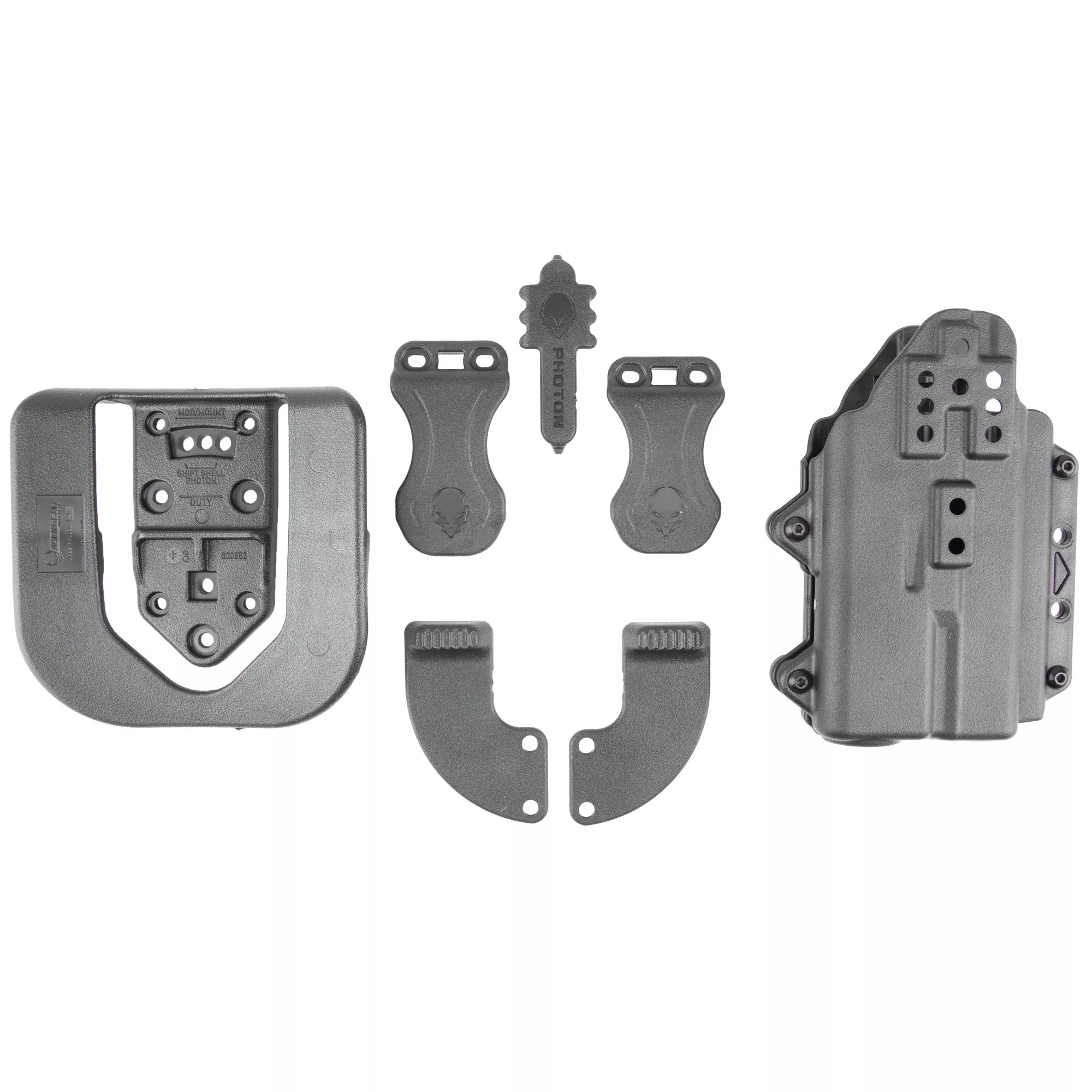 Alien Gear Holsters Photon Holster for Glock 19/44/45/23, Outside Waistband, Ambidextrous, Black Polymer