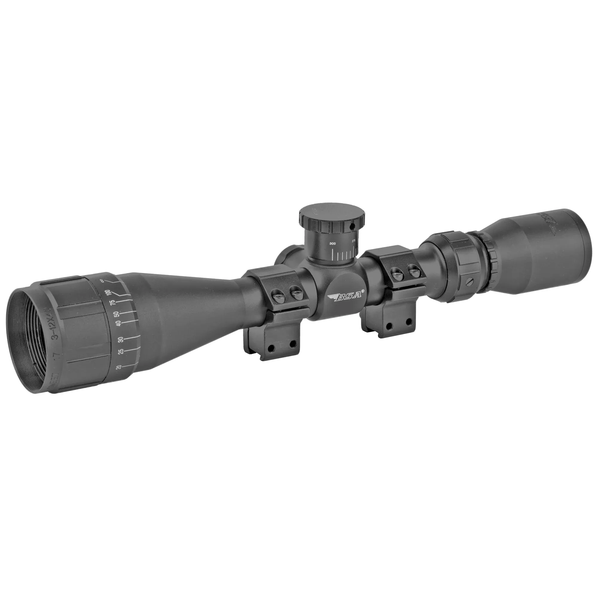 Bsa Optics Sweet 17, Rimfire Scope, 3-12X40mm, 1" Maintube, 30 Round Box Duplex Reticle, Black, Designed For 17 HMR