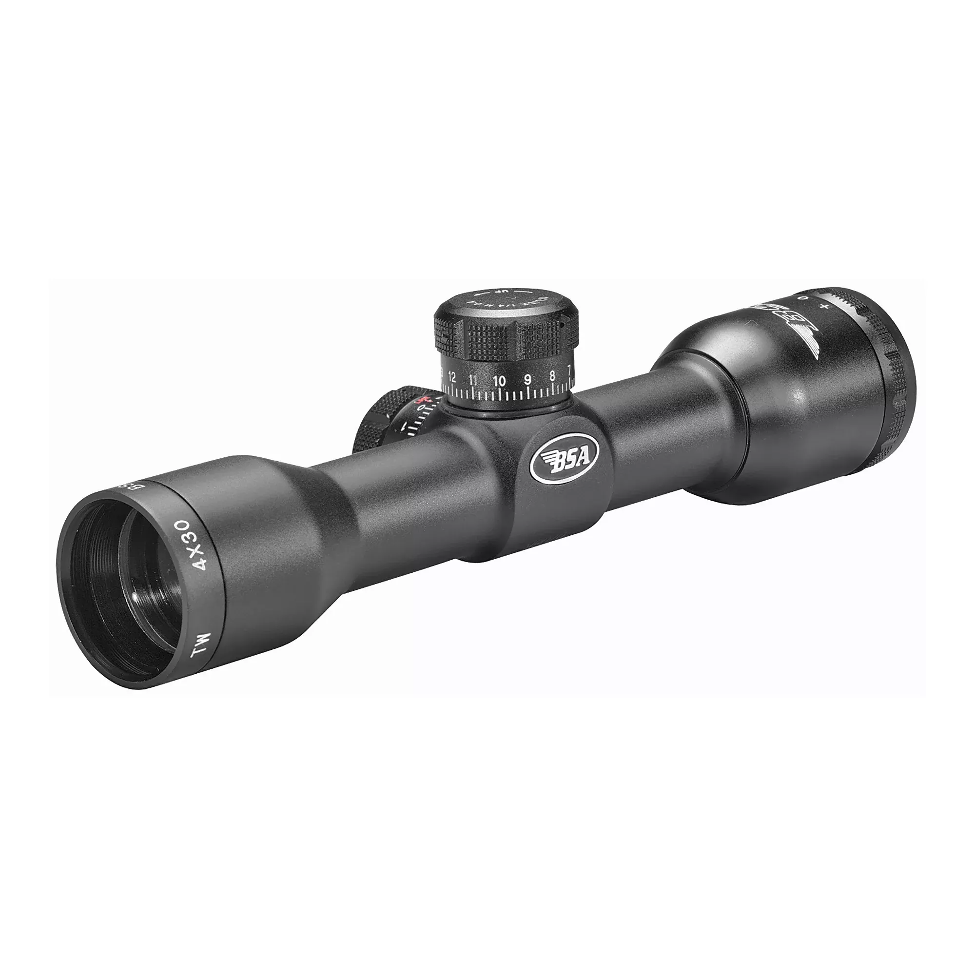 Bsa Optics Tactical Weapon, Rifle Scope, 4X30, 1" Maintube, Mil Dot Reticle, 1/4 MOA Adjustments, Black Color