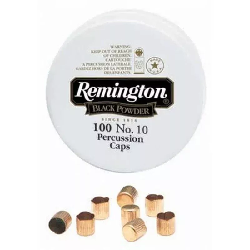 Remington Ammunition #10 Percussion Caps – Brass, 100 Per Box
