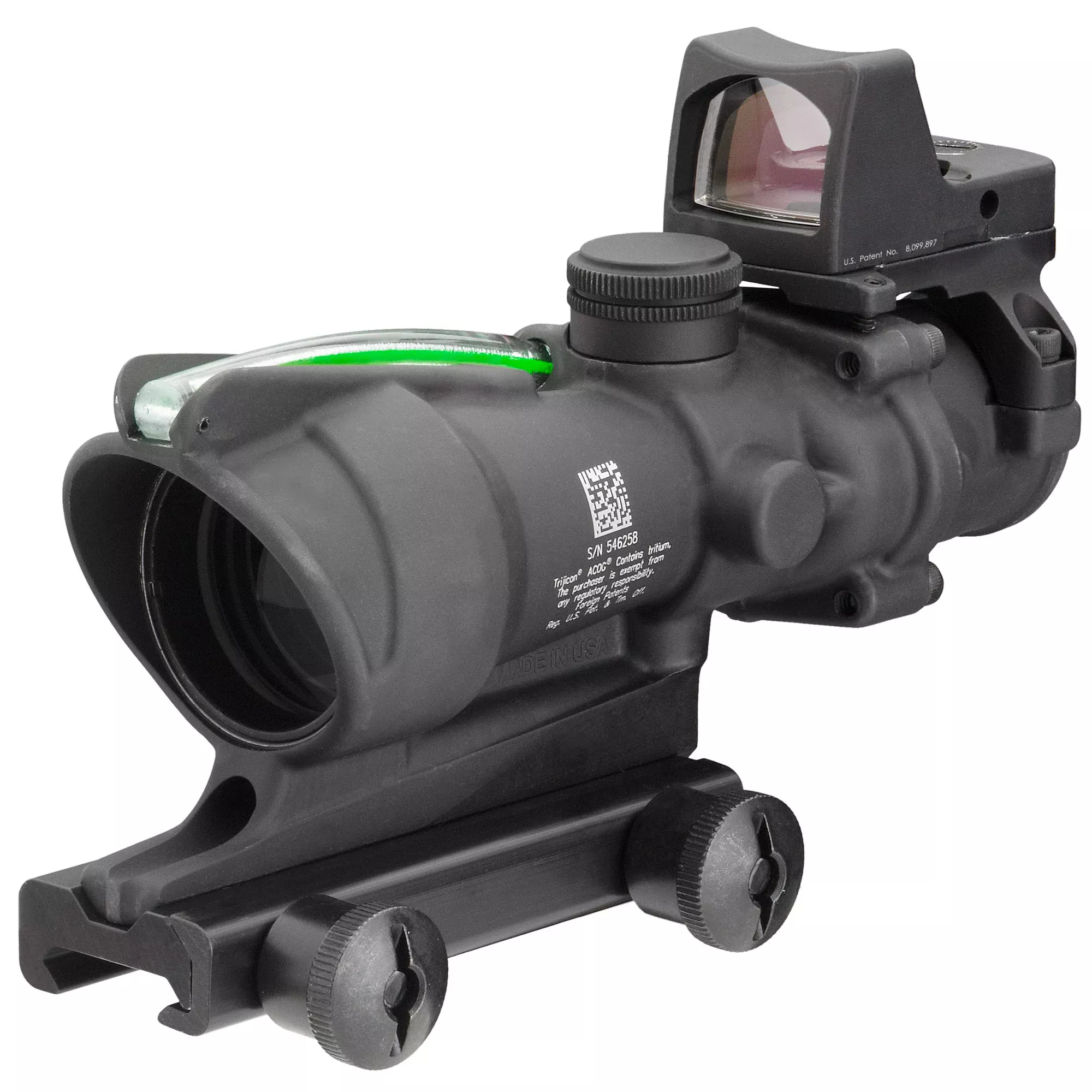 Trijicon Acog, 4X32mm, Dual Illuminated Green Chevron .223 Reticle, TA51 Mount, 3.25 MOA RMR Type 2, Matte Black