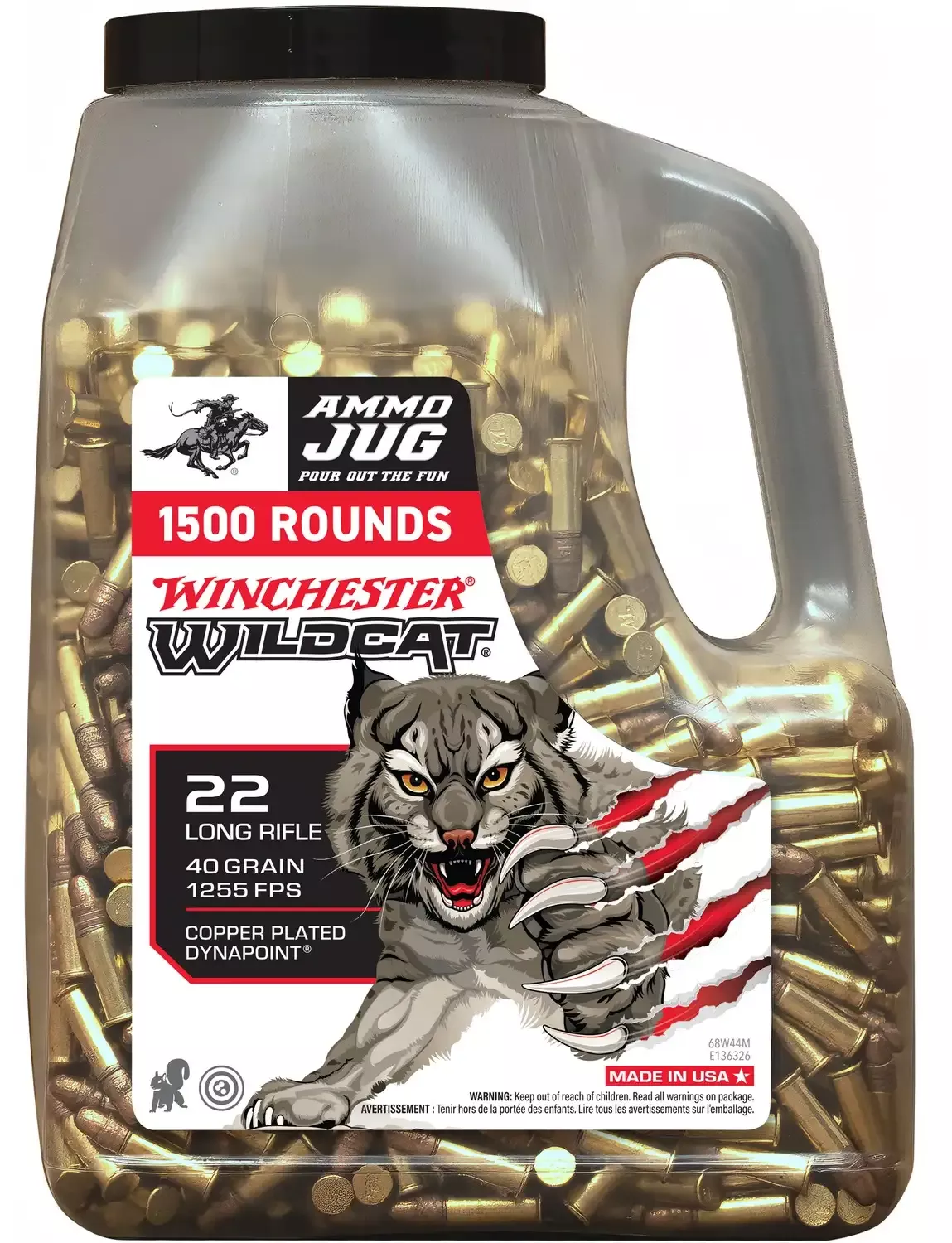 Winchester 22 LR DP Wildcat Jug 40 GR 1500RD/BX 3BX/CS